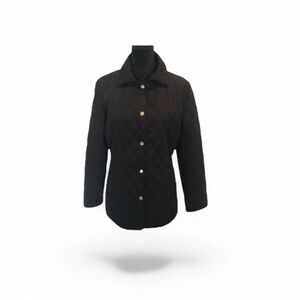 Liz Claiborne black quilted jacket minimalist preppy gorpcore casual size medium